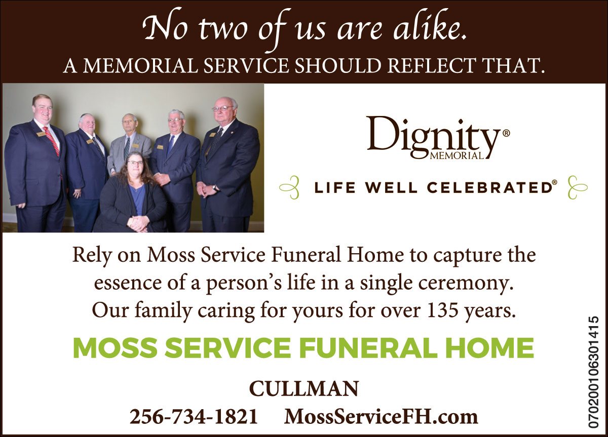 Christians In Business Moss Service Funeral Home Details
